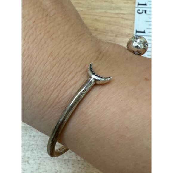 Pandora Moments Moon & Stars Open Bangle Sterling Silver 925 ALE Crescent Design - Picture 15 of 16